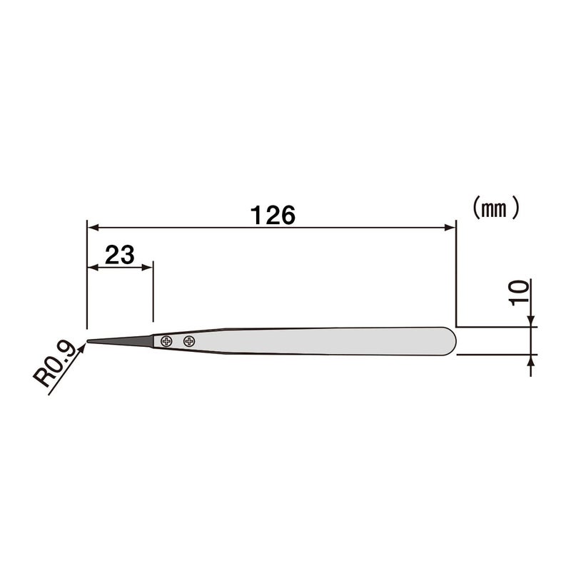 ENGINEER Engineer ESD Tweezers, Anti-Static Cutting, Round Type, 4.9 inches (126 mm), PTZ-42 - Image 4